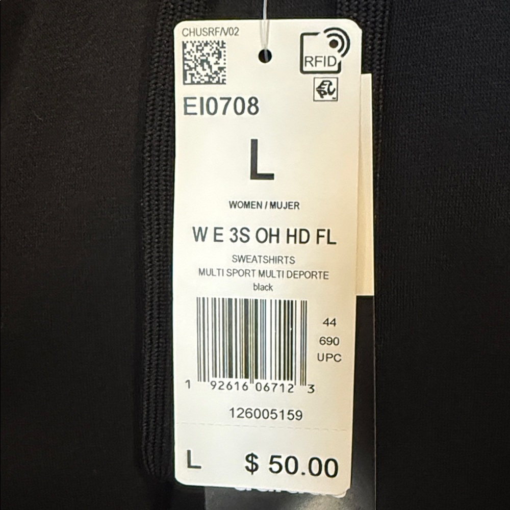 Adidas Black Hoodie with White Logo - Picture 4 of 4